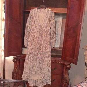 Free People White Tiered Wrap Gown